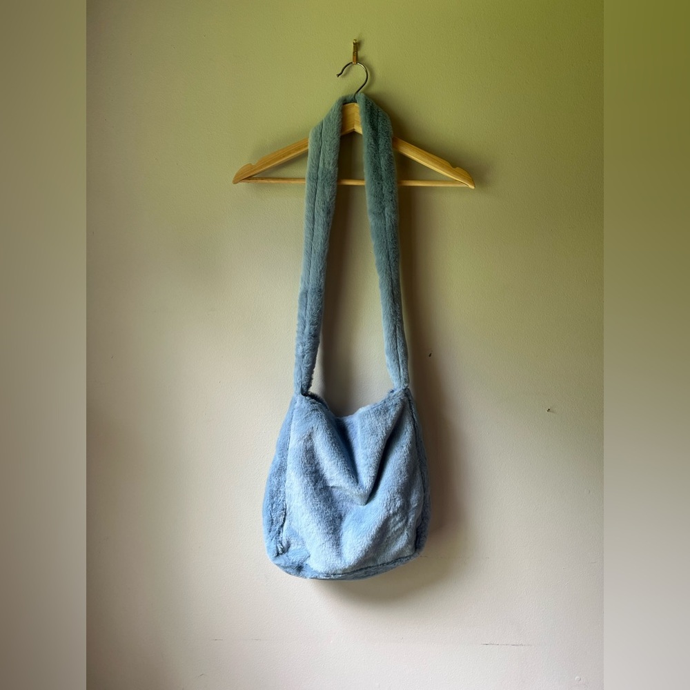 H&M Light Blue Faux Fur Shoulder Bag